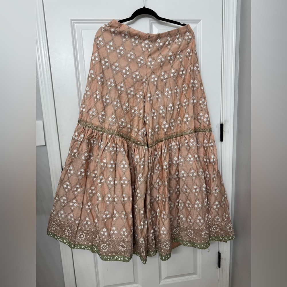 Sahara Peach and Gold Embroidered Kurta Set - Picture 3 of 12